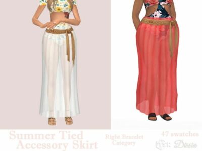 Summer Tied Skirt (Accessory) By Dissia Sims 4 CC