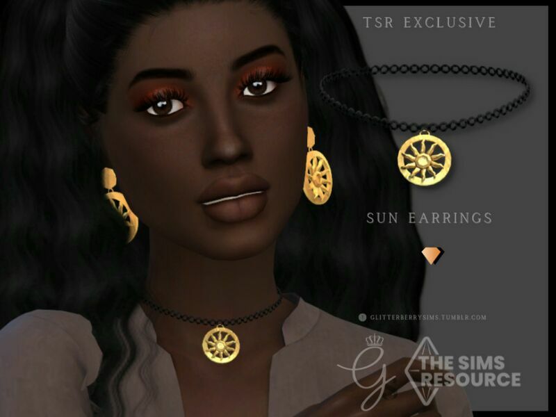 SUN Choker By Glitterberryfly Sims 4 CC