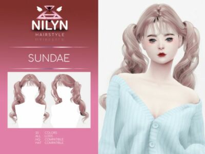 Sundae Hair – NEW Mesh By Nilyn Sims 4 CC