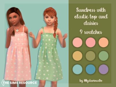 Sundress With Elastic TOP And Daisies By Mysteriousoo Sims 4 CC