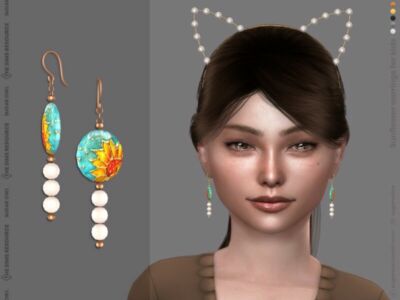 Sunflower Earrings For Kids Sims 4 CC