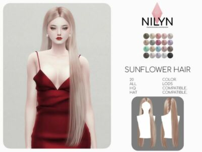 Sunflower Hair – NEW Mesh By Nilyn Sims 4 CC