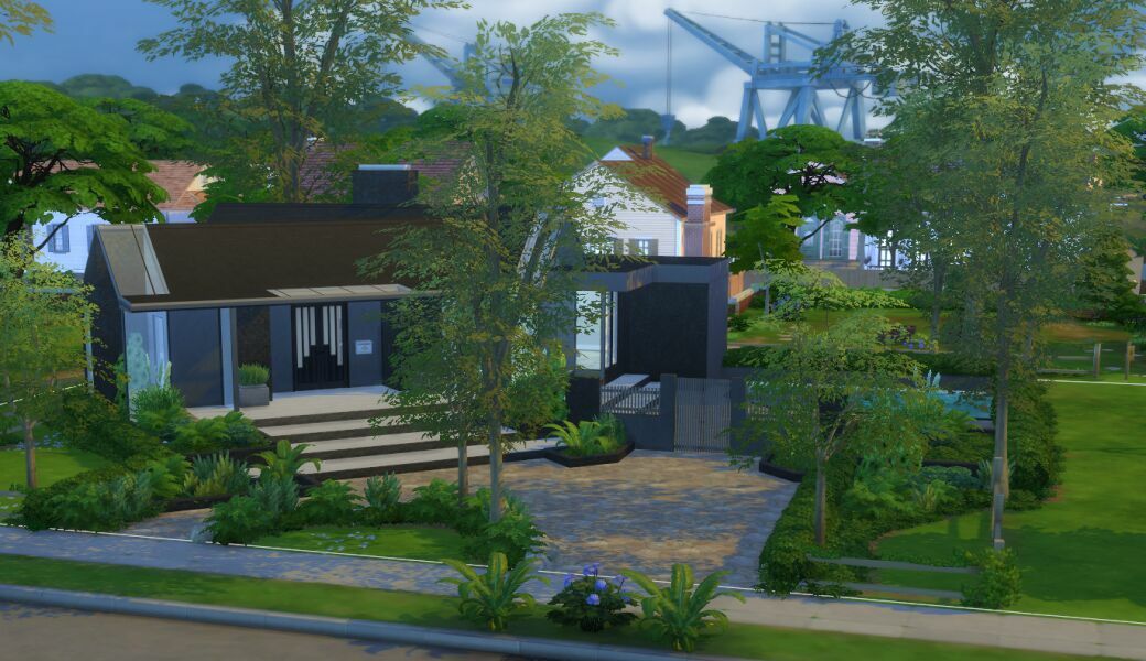 Sunset Modern Home – Shell Sims 4 CC