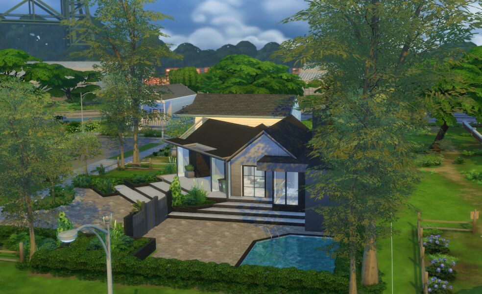 sims 4 cc sunset modern home shell 2