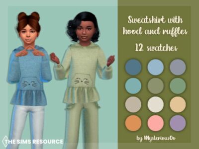 Sweatshirt With Hood And Ruffles By Mysteriousoo Sims 4 CC