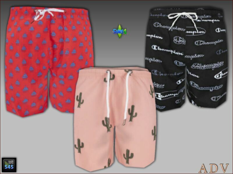 sims 4 cc swim trunks caps and sandals 3