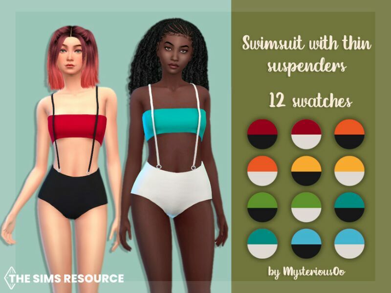 Swimsuit With Thin Suspenders By Mysteriousoo Sims 4 CC