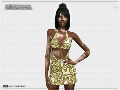 Swirl Print Dress MC314 By Mermaladesimtr Sims 4 CC