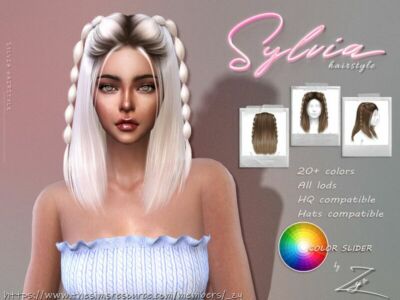 Sylvia Hairstyle ( Double Bubble Braids) By _ZY Sims 4 CC