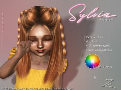 Sylvia Hairstyle ( Double Bubble Braids) For Toddlers By _ZY Sims 4 CC