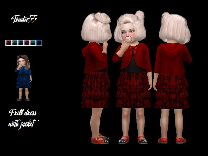 T55 Frill Dress With Jacket By Trudieopp Sims 4 CC Download