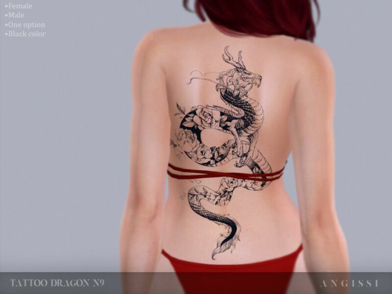 Tattoo-Dragon N9 By Angissi Sims 4 CC