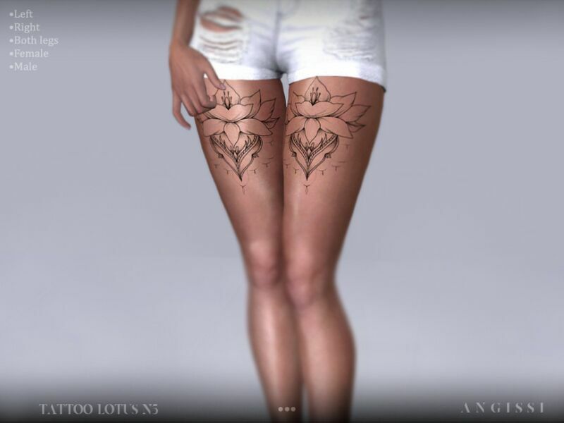 Tattoo-Lotus N5 By Angissi Sims 4 CC