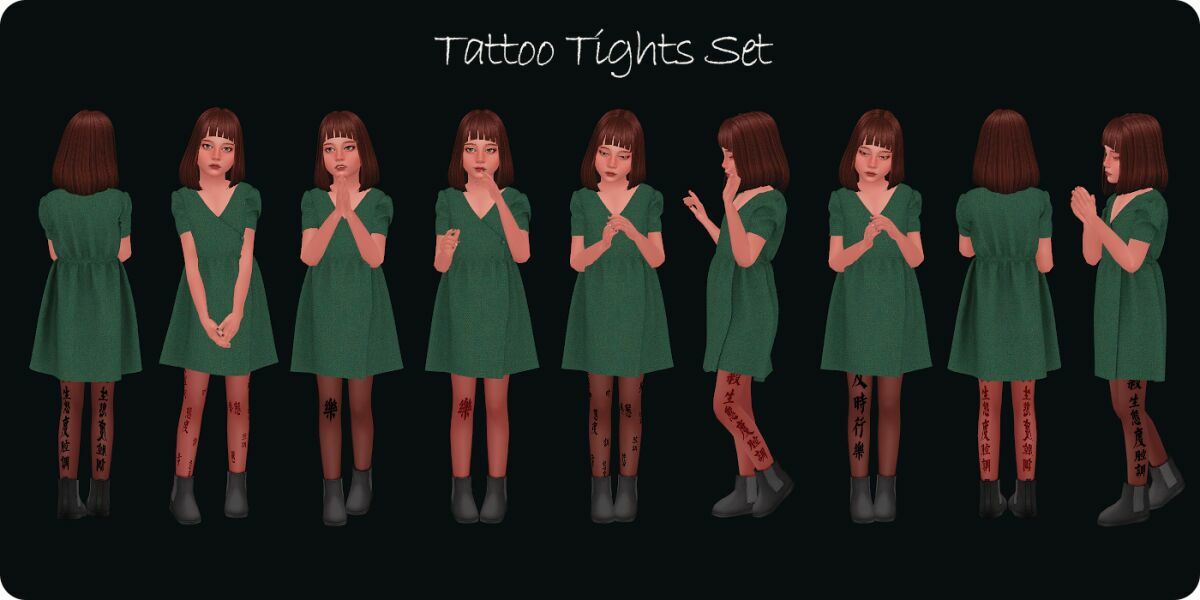 sims 4 cc tattoo tights set child by moonmoonsim 2