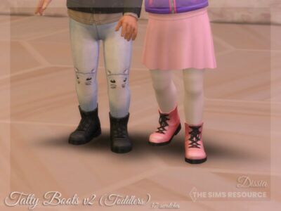 Tatty Boots V2 (Toddlers) By Dissia Sims 4 CC