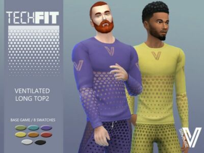 Techfit Long TOP 2 By Simmiev Sims 4 CC