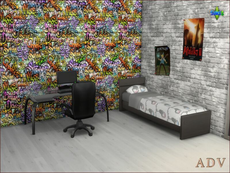 sims 4 cc teenroom wallpapers 10