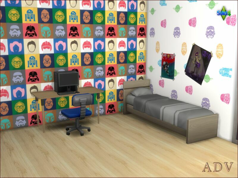 sims 4 cc teenroom wallpapers 11