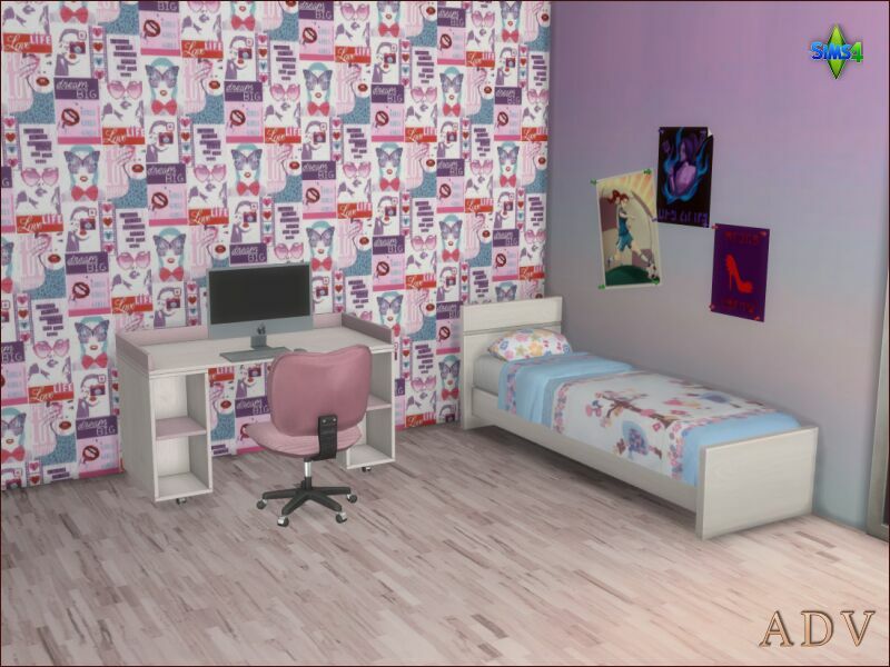 sims 4 cc teenroom wallpapers 8