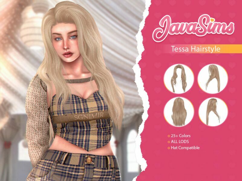 Tessa (Hairstyle) By Javasims Sims 4 CC