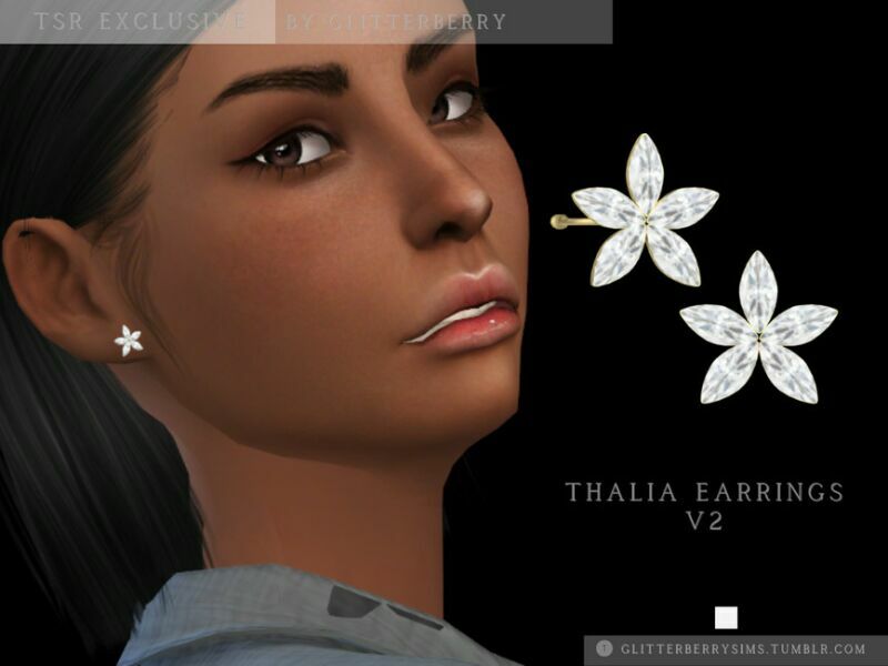 Thalia Earrings V2 By Glitterberryfly Sims 4 CC