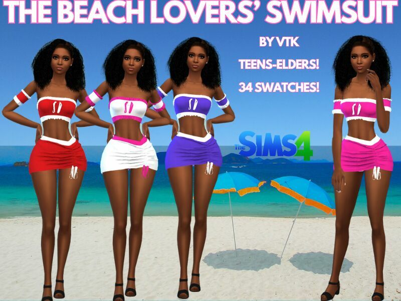 The Beach Lovers Outfit By VTK Sims 4 CC