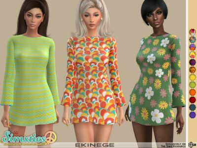 “THE / Simxties Shift Dress” Sims 4 CC