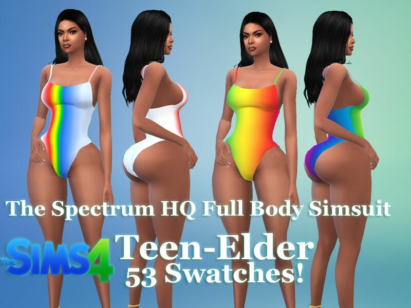 The Spectrum Full Body HQ AF Swimsuit By VTK Sims 4 CC