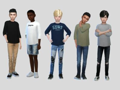 Three-Quarter TEE Boys By Mclaynesims Sims 4 CC