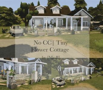 Tiny Flower Cottage |CC Free By Mrsbarbiex3 Sims 4 CC