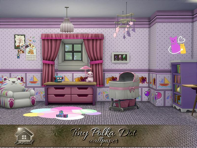 sims 4 cc tiny polka dot wallpaper by emerald 2