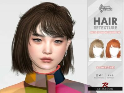 TO0410 Hair Retexture Mesh Needed By Remaron Sims 4 CC