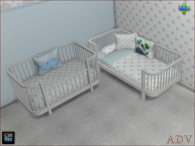 sims 4 cc toddler and infant beds with pillows 2