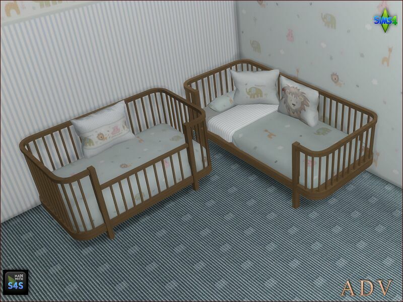 sims 4 cc toddler and infant beds with pillows 4