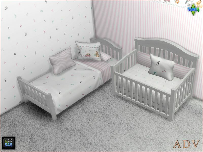 sims 4 cc toddler and infant beds with pillows 6