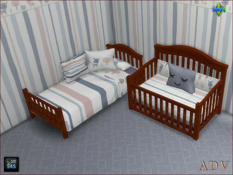 sims 4 cc toddler and infant beds with pillows 9