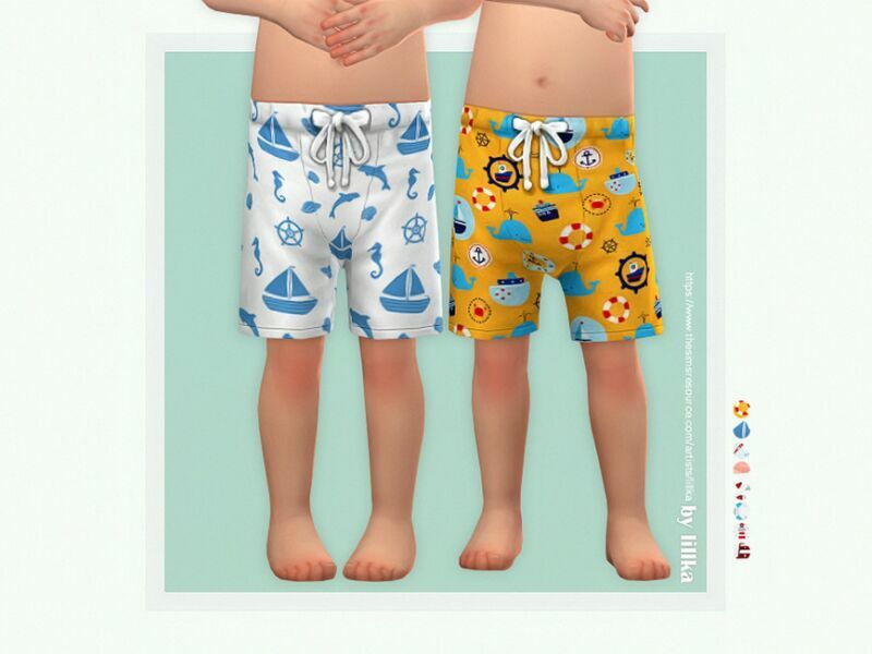 Toddler Bathing Shorts P07 [Needs Toddler Stuff Pack] By Lillka Sims 4 CC