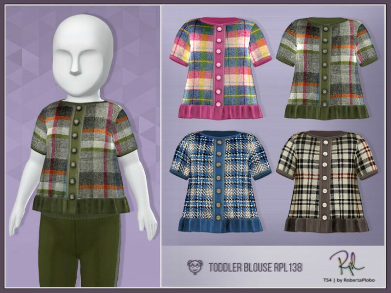 Toddler Blouse RPL138 By Robertaplobo Sims 4 CC