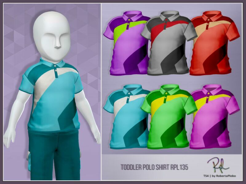 Toddler Polo Shirt RPL135 By Robertaplobo Sims 4 CC