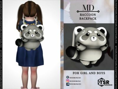 Toddler Raccoon Backpack By Mydarling20 Sims 4 CC