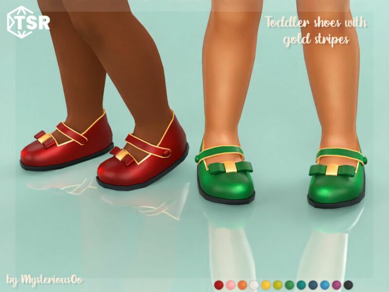 Toddler Shoes With Gold Stripes By Mysteriousoo Sims 4 CC