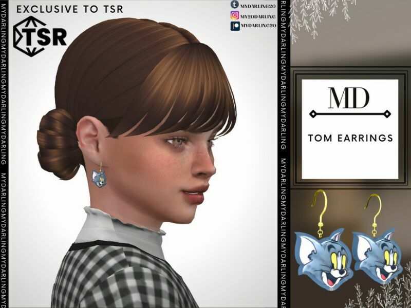 TOM Earrings Child By Mydarling20 Sims 4 CC