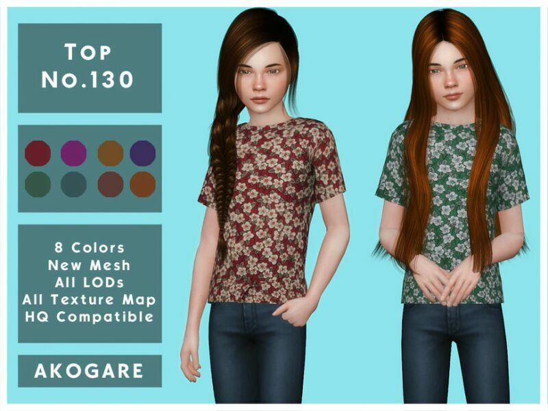 TOP NO.130 By _Akogare_ Sims 4 CC