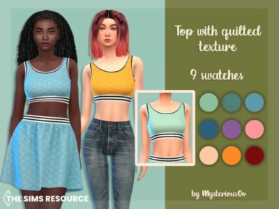 TOP With Quilted Texture By Mysteriousoo Sims 4 CC