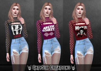 Tops / Bands V6 By Catysix Sims 4 CC