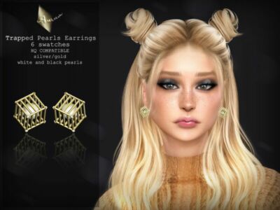 Trapped Pearls Earrings By Aurummusik Sims 4 CC