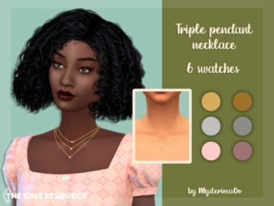 Triple Pendant Necklace By Mysteriousoo Sims 4 CC