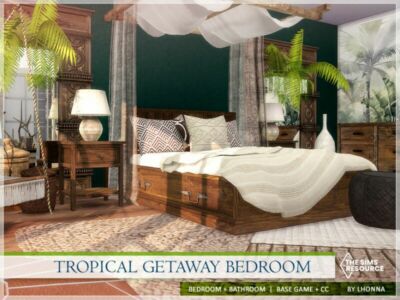 Tropical Getaway Bedroom /TSR CC Only/ By Lhonna Sims 4 CC