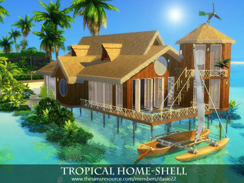 sims 4 cc tropical home shell by dasie2 2