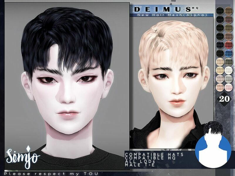 TS4 Male Hairstyle_Deimus By Kimsimjo Sims 4 CC